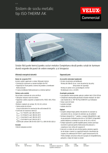 Sistem de soclu metalic VELUX Commercial tip ISO-THERM AK - prezentare detaliata